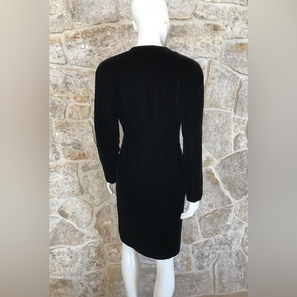 Vintage 1990s Calvin Klein Super Soft Black Velvet Skirt Suit Minimalist Classic - Picture 14 of 16